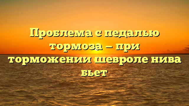Проблема с педалью тормоза — при торможении шевроле нива бьет